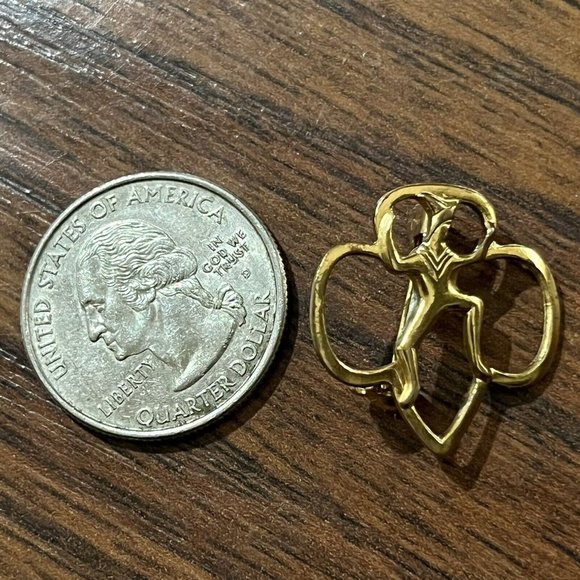 Vintage 1960s Girl Scouts Of America Brownie Trefoil Gold Pin Brooch - Picture 14 of 14